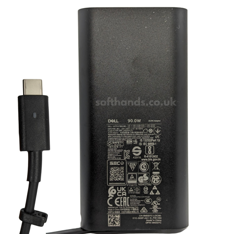 Dell PN0CV 90W USB-C Adapter - Next Day Delivery & 12-Month Warranty