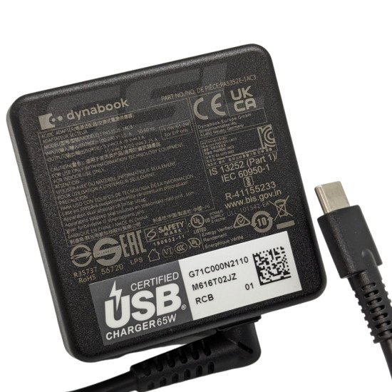 Dynabook 20V 3.25A USB-C 65W Adapter - Next Day Delivery