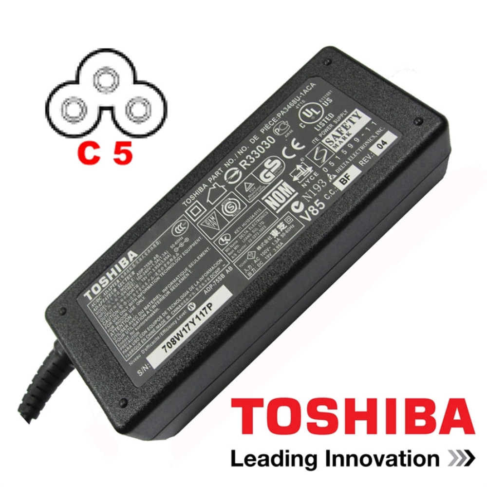 Genuine Toshiba 19V 3.95A 75W Charger - Next Day Delivery & 12-Month Warranty