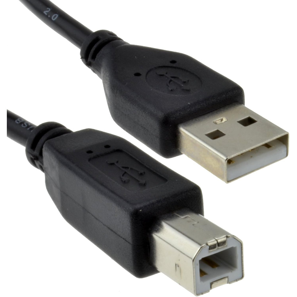 USB 2.0 Printer Cable 1.8M Black - Next Day Delivery & 12-Month Warranty