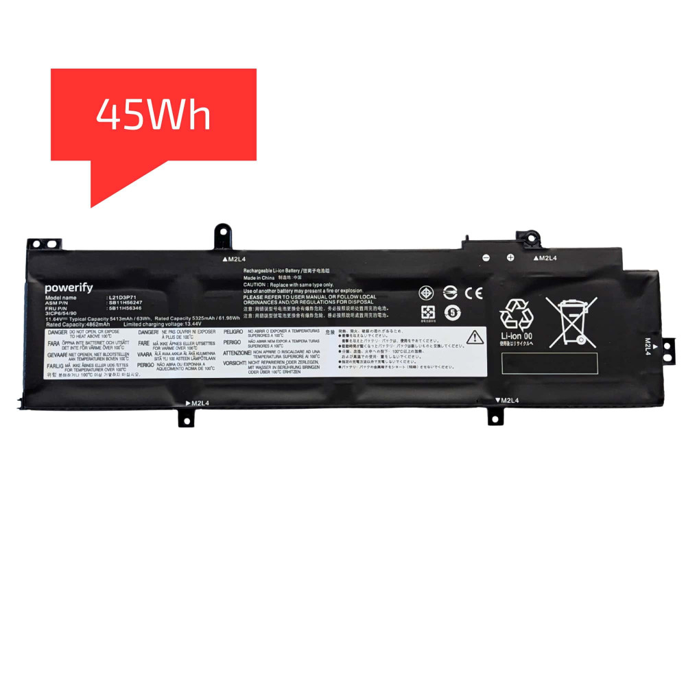 Battery for Lenovo ThinkPad T14 Gen 3 L21D3P71 - Next Day Delivery & 12-Month Warranty