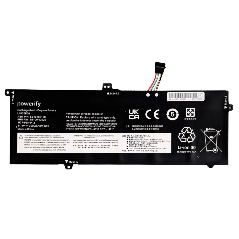 Lenovo ThinkPad X390 X13 Gen 1 Replacement Battery - Next Day Delivery & 12-Month Warranty