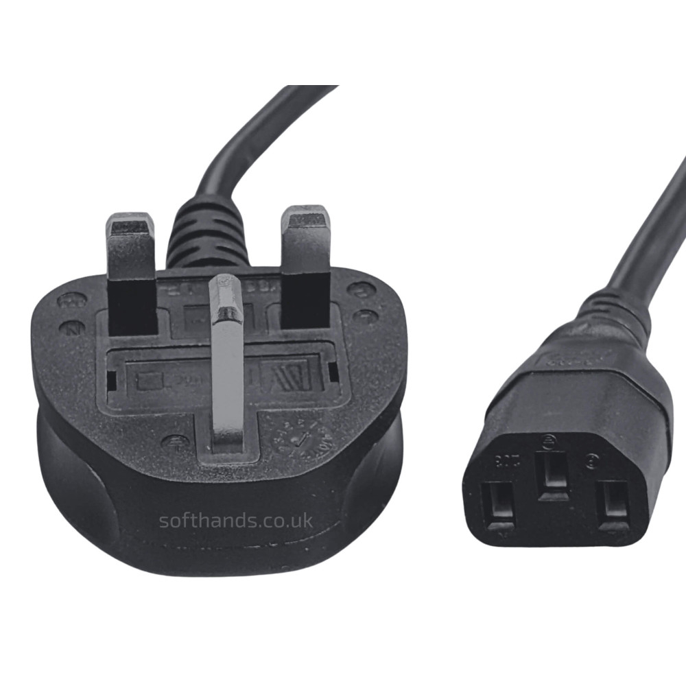 2M C13 UK Power Cable for Desktop and Monitor - Next Day Delivery & 12-Month Warranty