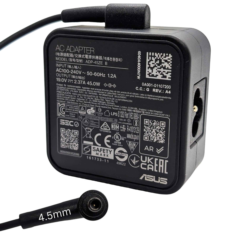 Asus 19V 2.37A 45W Adapter 4.5PHI - Next Day Delivery & 12-Month Warranty