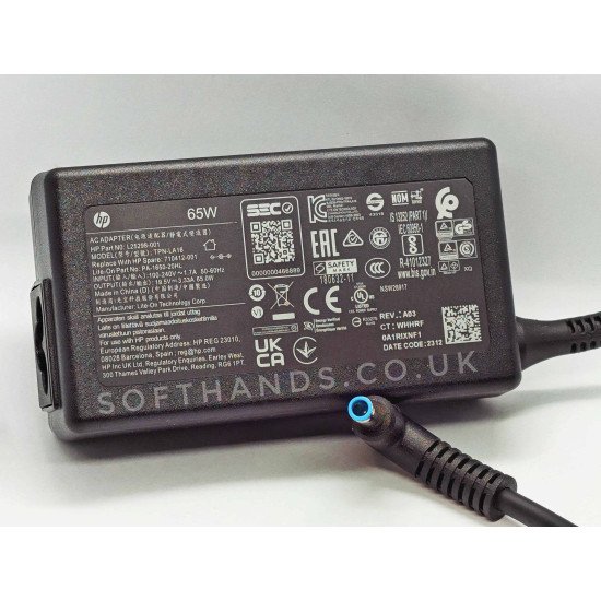 HP 19.5V 3.33A 65W Blue Tip Laptop Charger - Next Day Delivery