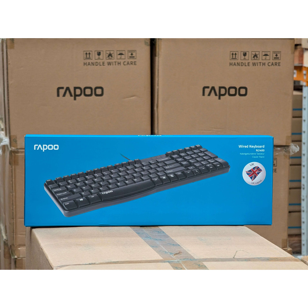 Rapoo USB Desktop UK Keyboard N2400 - Next Day Delivery & 12-Month Warranty